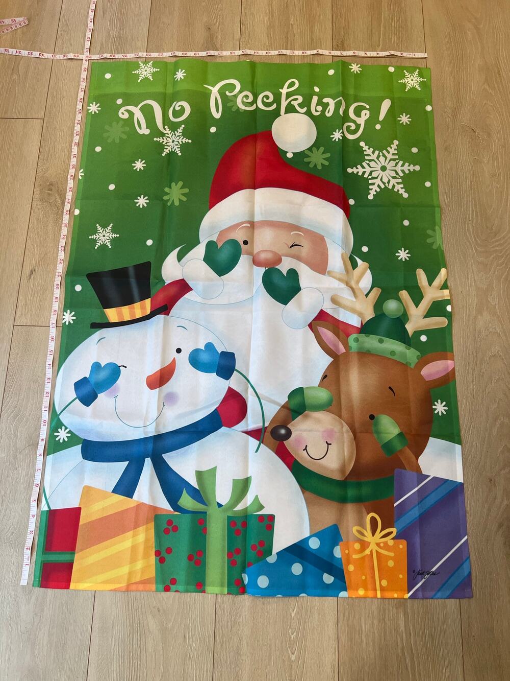 Vintage Outdoor Porch Flag Winter Holiday Christmas Santa Claus JL